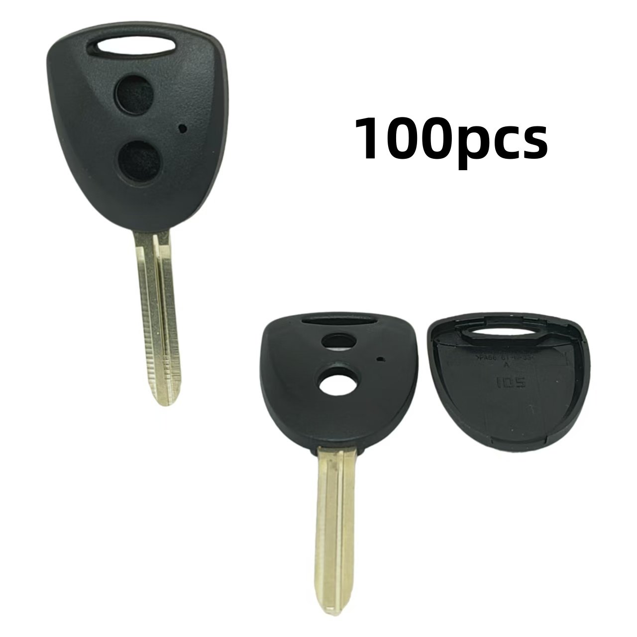 100pcs 2 Button Replacement Remote Key Fob Shell with Key Blade ...